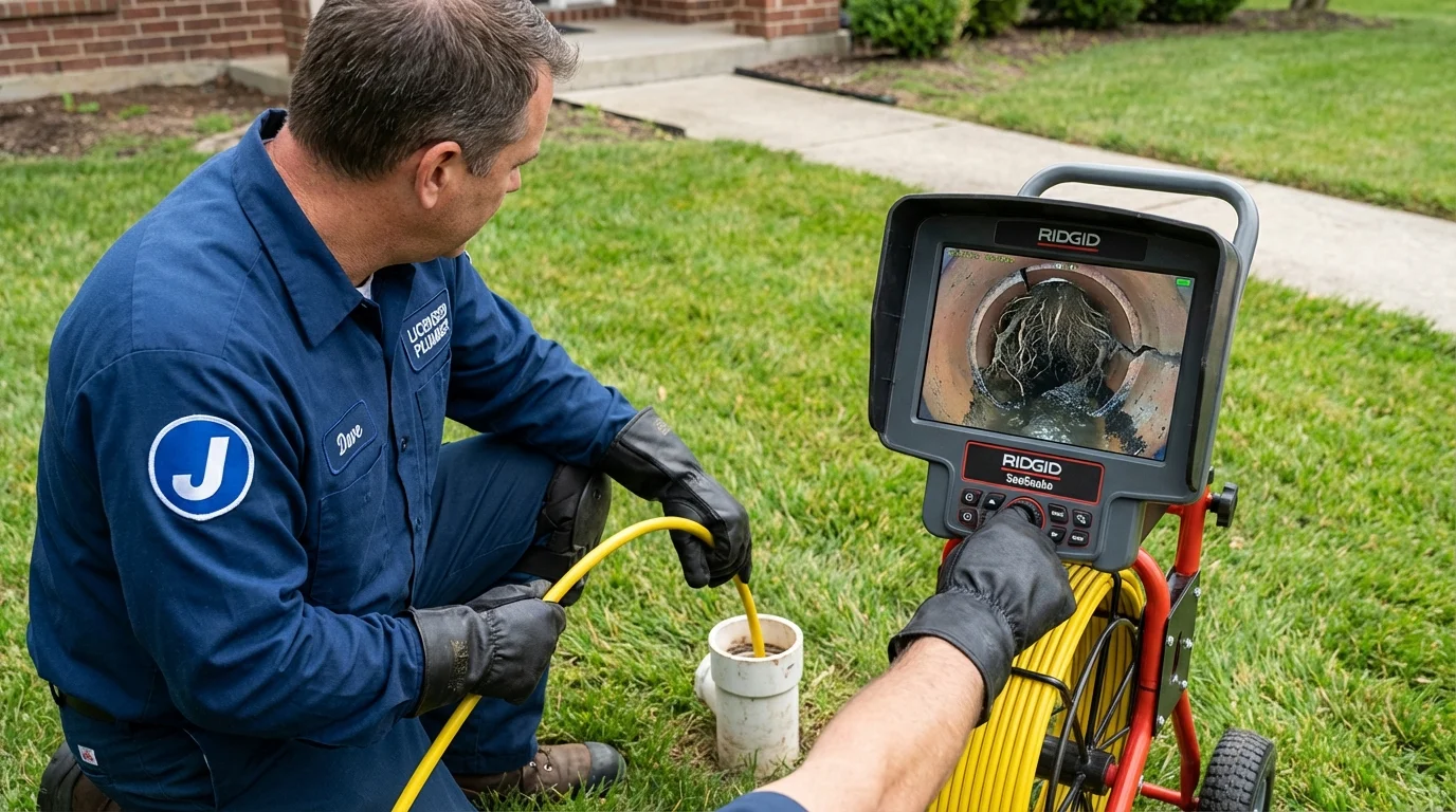 Sewer camera inspection being performed by Johns Plumbing LLC in Stroudsburg